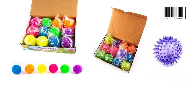 GLOWING RUBBER BALL 6 CM MIX OF COLORS MIDEX 01070N TOYS